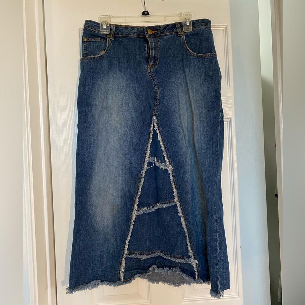 y2k denim maxi skirt